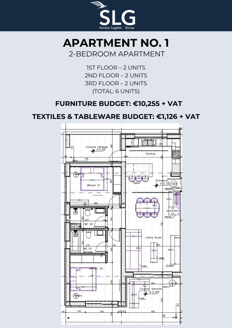 Furnishing Project for 15 Apartments in Cyprus – Furniture, Textiles & Tableware Package